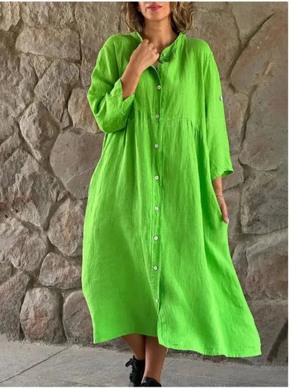 CD | Rochie cămașă lejeră din bumbac