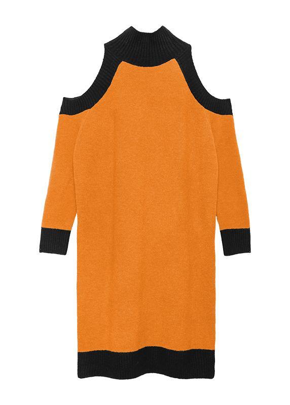 Aesthetic Green Sweater Wardrobes Diy High Neck Funny Off the Shoulder Sweater Dresses