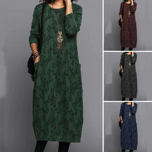 CD | Rochie midi casual cu mânecă lungă