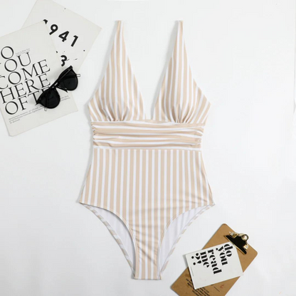 CD | Costum de baie elegant cu model în dungi