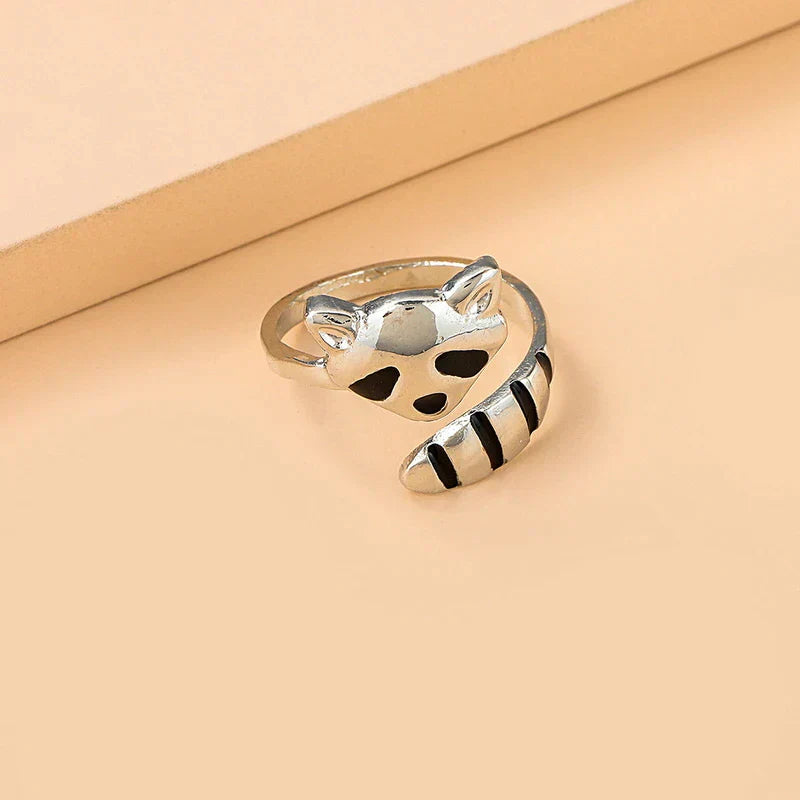 Adjustable Raccoon Ring In 925 Silver