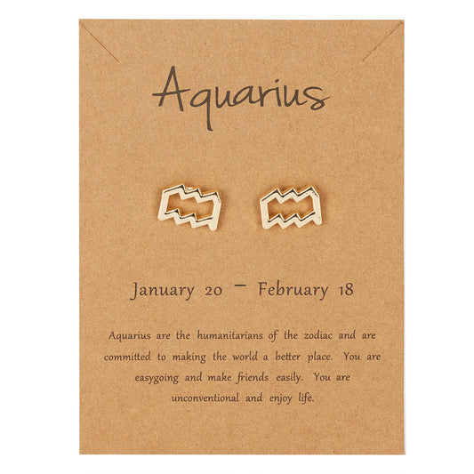Aquarius Zodiac Earrings