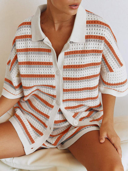 CD | Trend - Top cu mânecă scurtă cu pantaloni asortați - Perfect pentru zilele călduroase