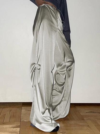 CD | Pantaloni largi din satin supradimensionat