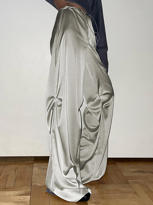 CD | Pantaloni largi din satin supradimensionat