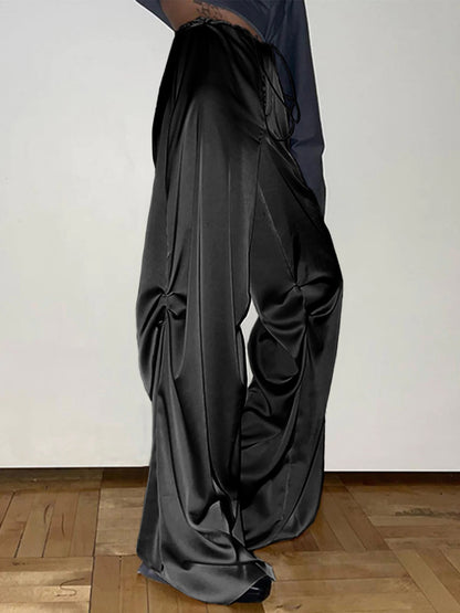 CD | Pantaloni largi din satin supradimensionat