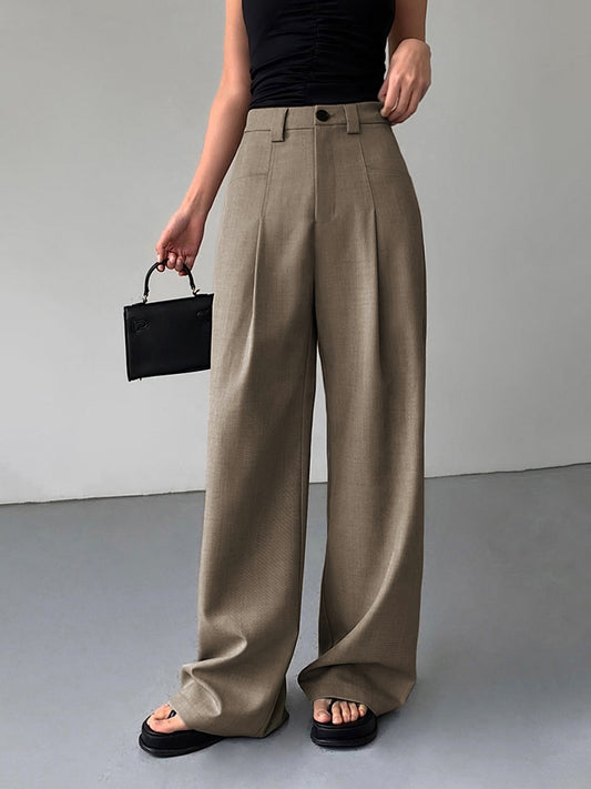 CD | Pantaloni Dresscode cu pliuri divine și picior lat