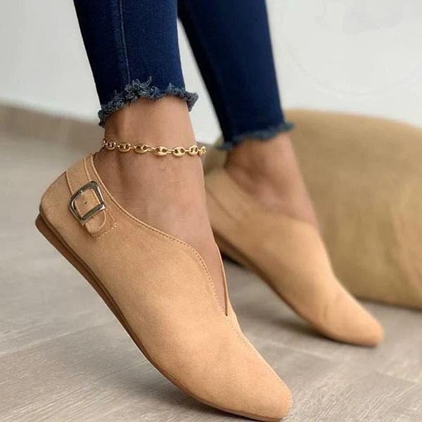 CD | Pantofi eleganți din piele de căprioară cu detaliu elegant cu cataramă