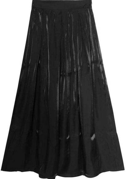 Black Loose High Waist Wrinkled Summer Wide Leg Pants