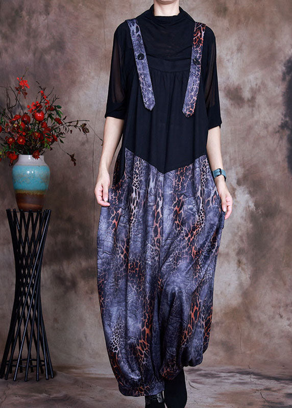 Blue Patchwork Print Two Pieces Set Spring