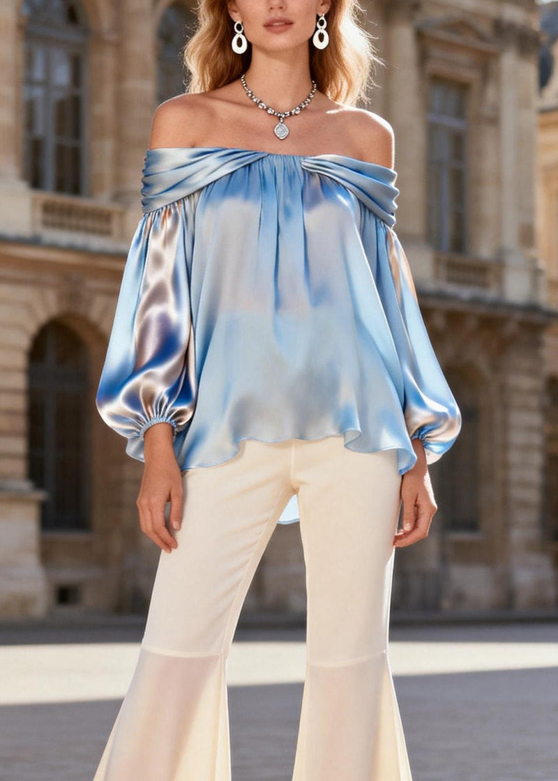 Cold Shoulder Patchwork Silk Sets 2 Pieces Spring