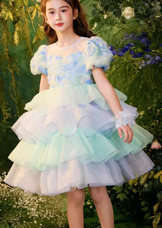 Colorblock O-neck Tulle Patchwork Mid Dress Summer