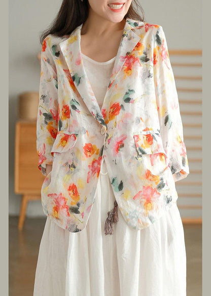 Print Pockets Summer Ramie Coat