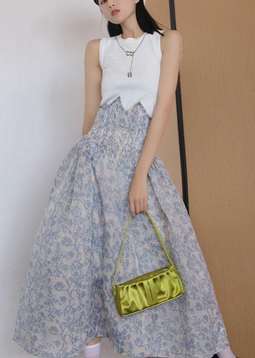 Print Ruffles Summer High Waist Skirts