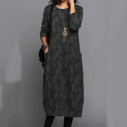 CD | Rochie midi casual cu mânecă lungă