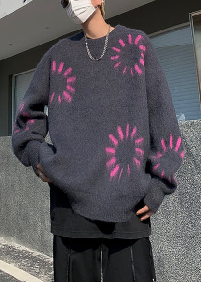 Black Cozy Loose Knit Winter Sweater O Neck