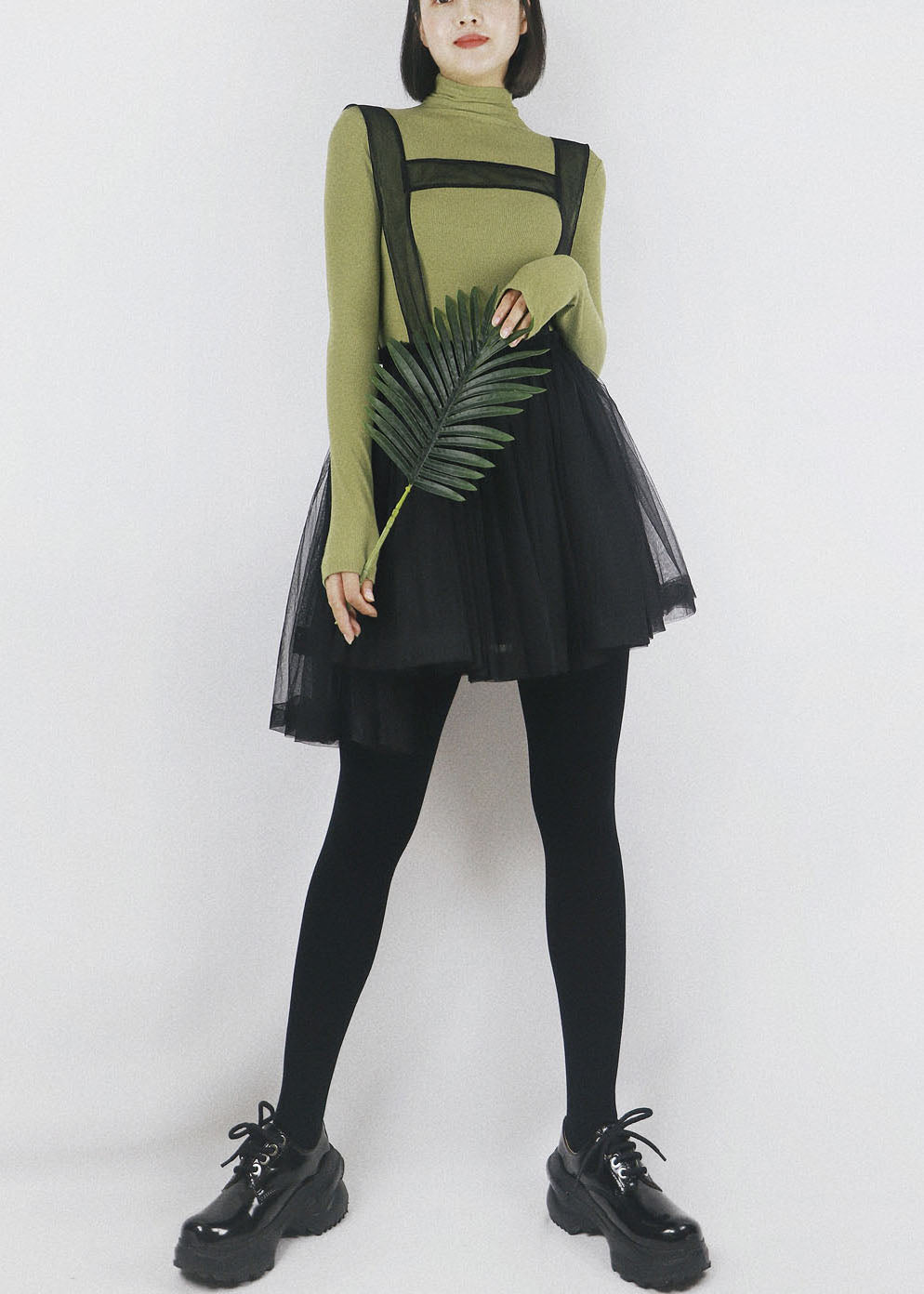 Black Tulle Strap Short Dress Color Elastic Waist Summer