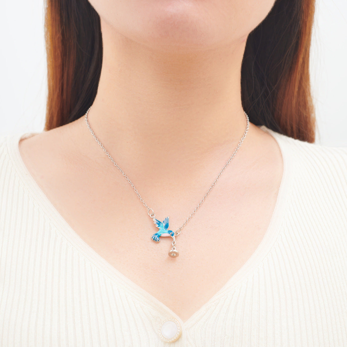 Blue Bird Pendant Necklace