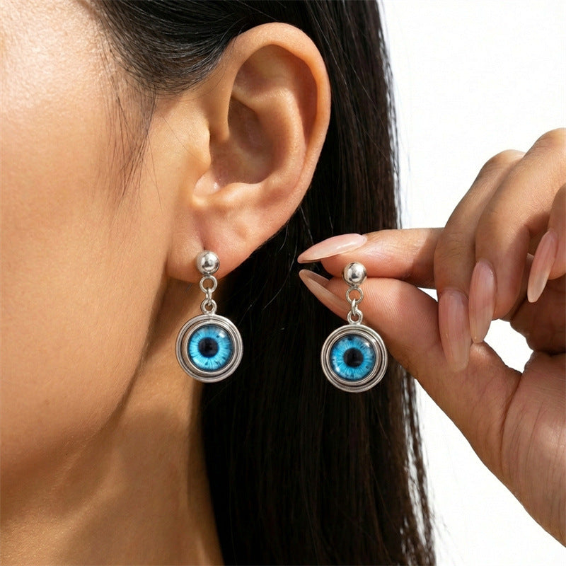 Blue Eye Dangle Earrings