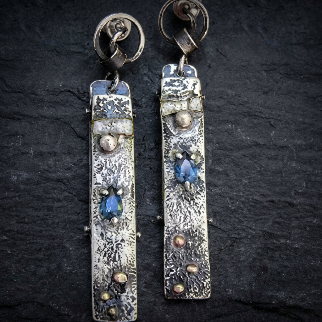 Blue Stone Handmade Earrings
