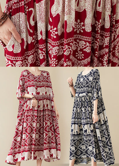 Black Oversized Print Cotton Dresses Summer