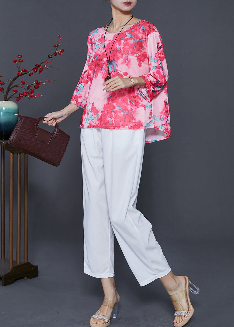 Pink Oversized Print Sets 2 Pieces Summer