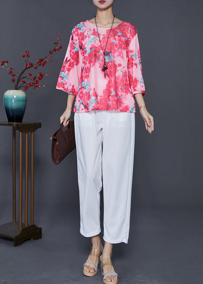 Pink Oversized Print Sets 2 Pieces Summer