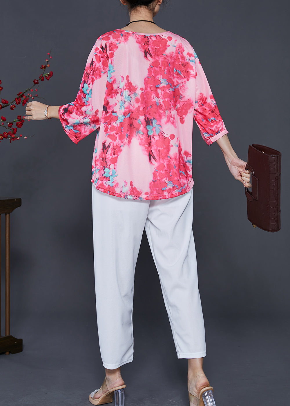 Pink Oversized Print Sets 2 Pieces Summer