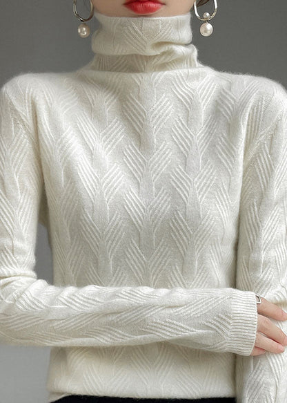 Pink Turtle Neck Thick Wool Knit Top Winter