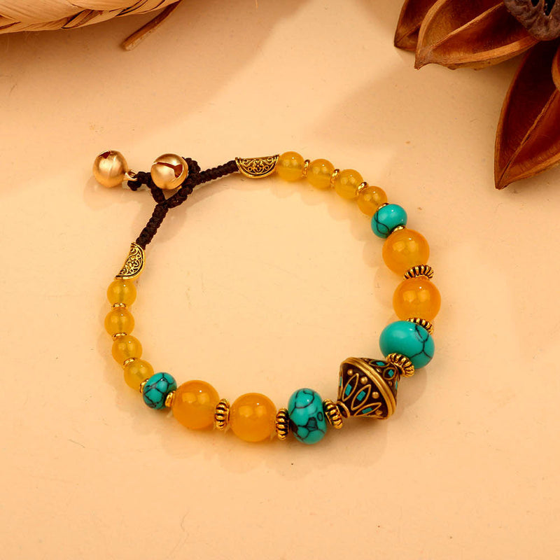 Bohemian Amber Turquoise Bracelet