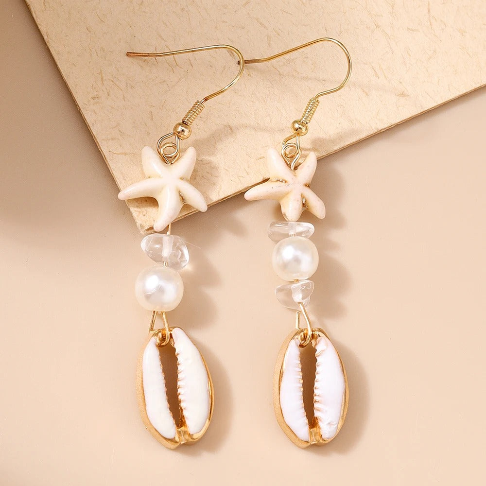 Bohemian Shell Pearl Earrings