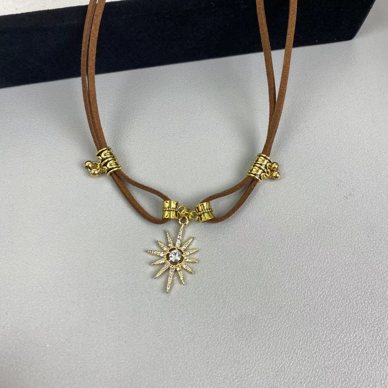 Bohemian Sun Pendant Necklace