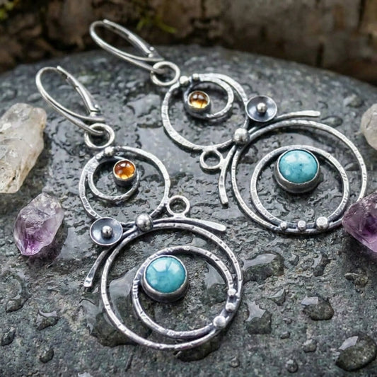 Bohemian Turquoise Dangle Earrings
