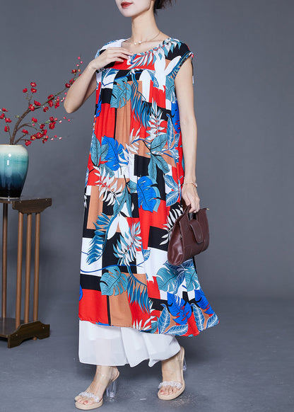 Colorblock Oversized Print Cotton Robe Dresses Summer