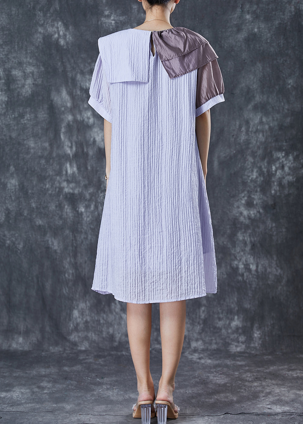 Light Purple Asymmetrical Wrinkled Party Dress Summer