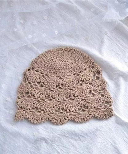 White Knit Color Hollow Out Bonnie Hat