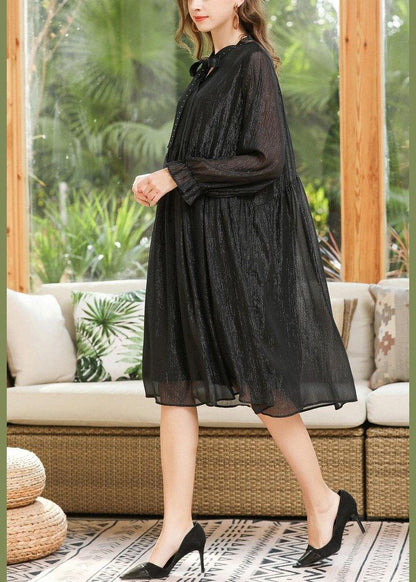 Boutique Black Chiffon Rivet Summer Long Dresses
