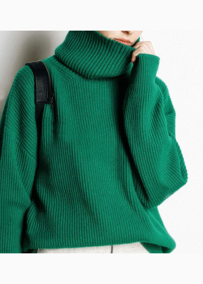 Boutique Red Turtle Neck Cozy Cashmere Knitted Tops Winter