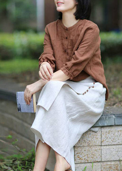 Boutique Green Stripes Asymmetrical Design Elastic Waist a Line Skirts Spring