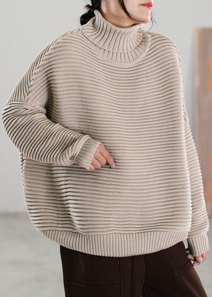 Boutique Yellow Turtle Neck Bat Wing Sleeve Knit Sweaters Winter