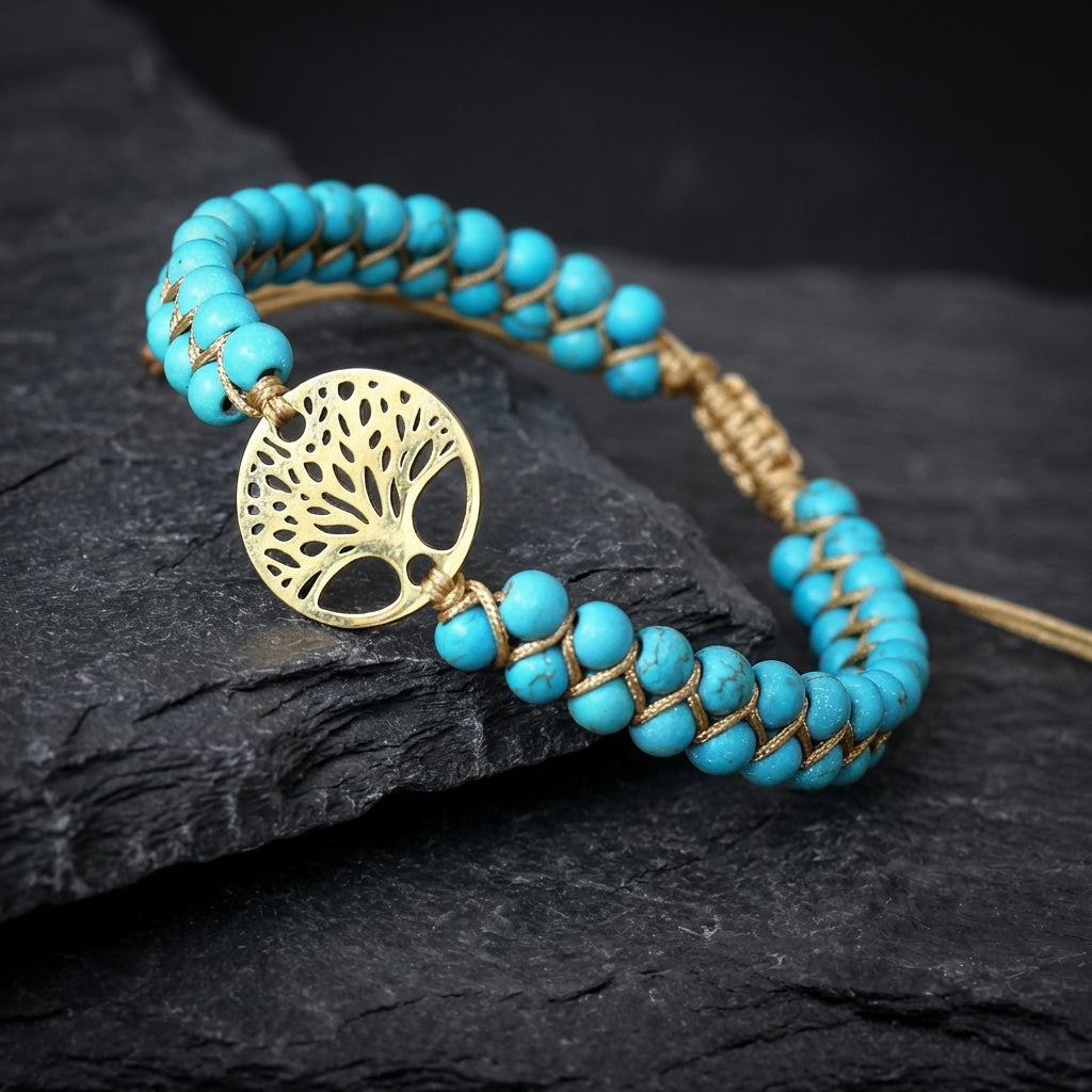 Bracelet Tree Of Life Handmade Turquoise Stone