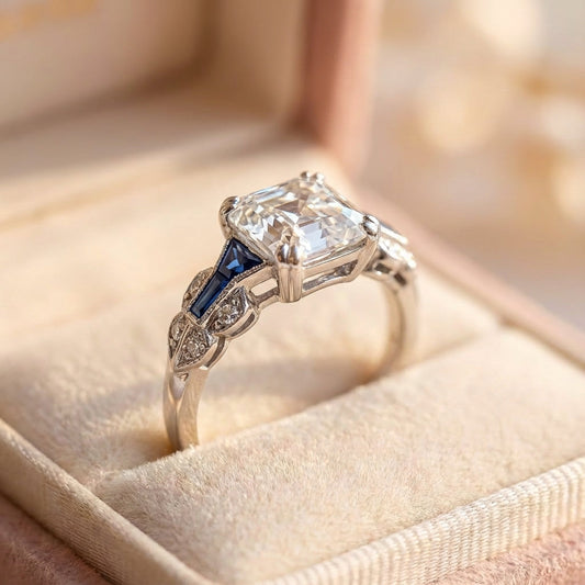 Brilliant Vintage Ring In Blue And Silver