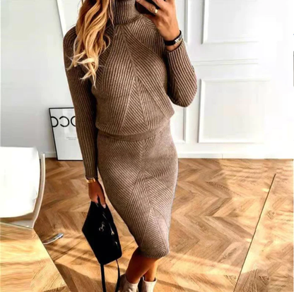 CD | Rochie confortabilă tricotată cu pulover