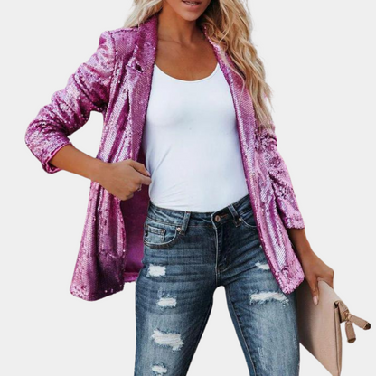 CD | Blazer elegant cu sclipici pentru femei