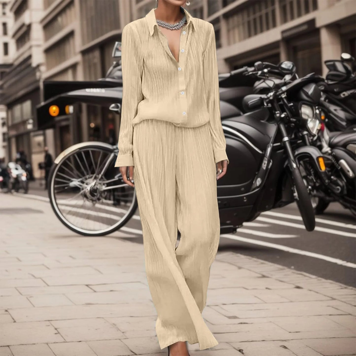 CD | Bluză elegantă și ușoară și pantaloni