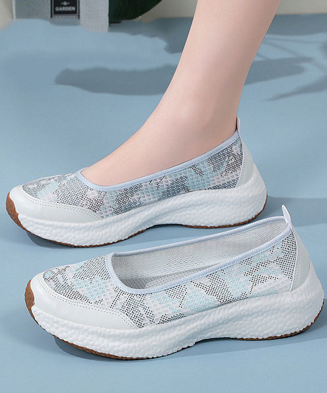 Comfy Platform Flat Shoes Black Breathable Mesh