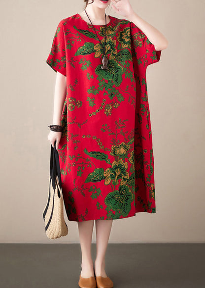 Navy Print Cotton Vacation Maxi Dresses Summer