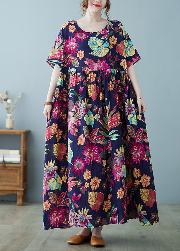 Patchwork Print Holiday Long Dress Summer