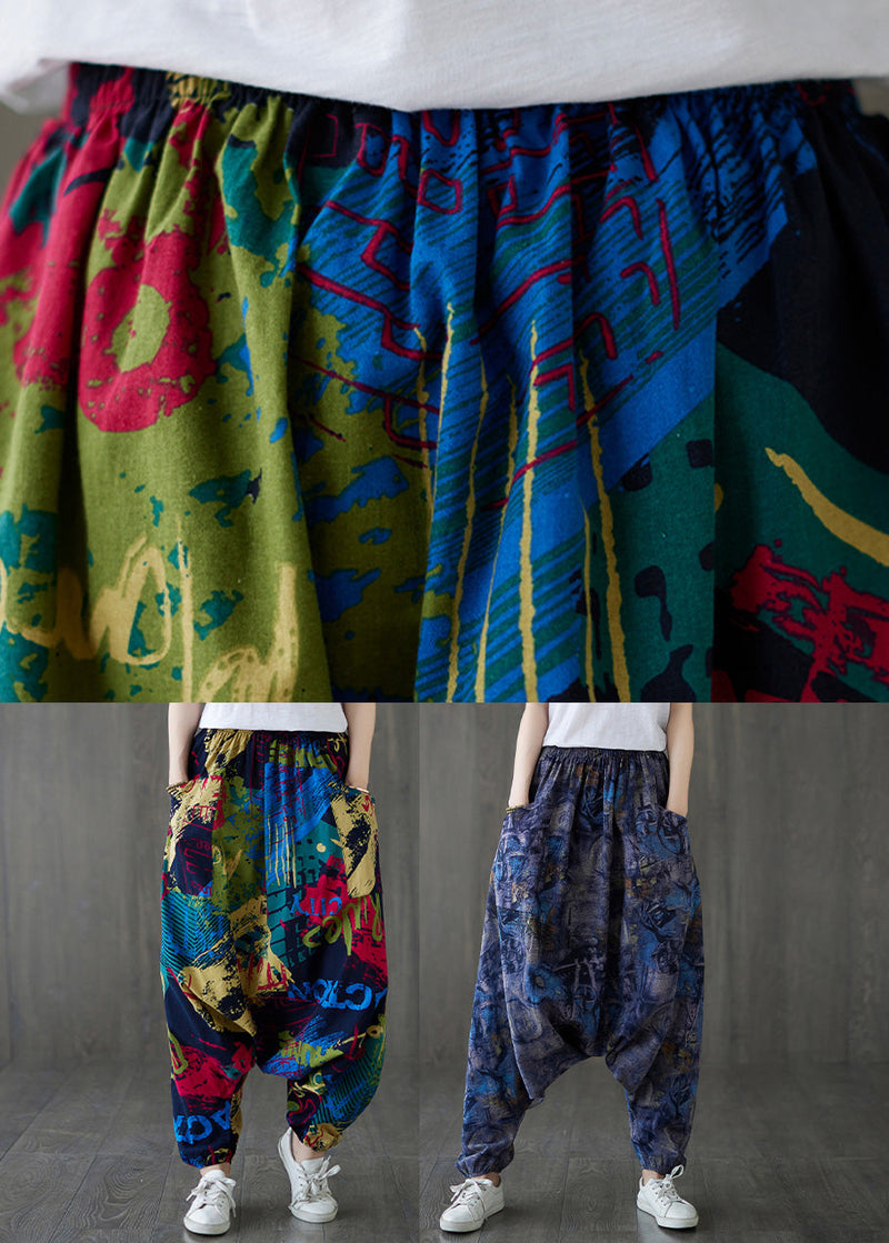 Red Print Tie Waist Wide Leg Pants