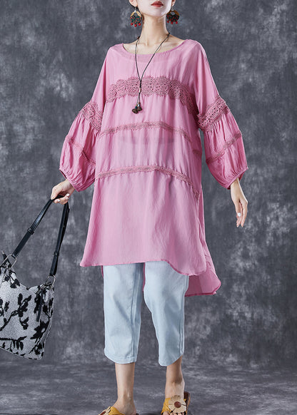 Rose Oversized Patchwork Cotton Robe Dresses Summer